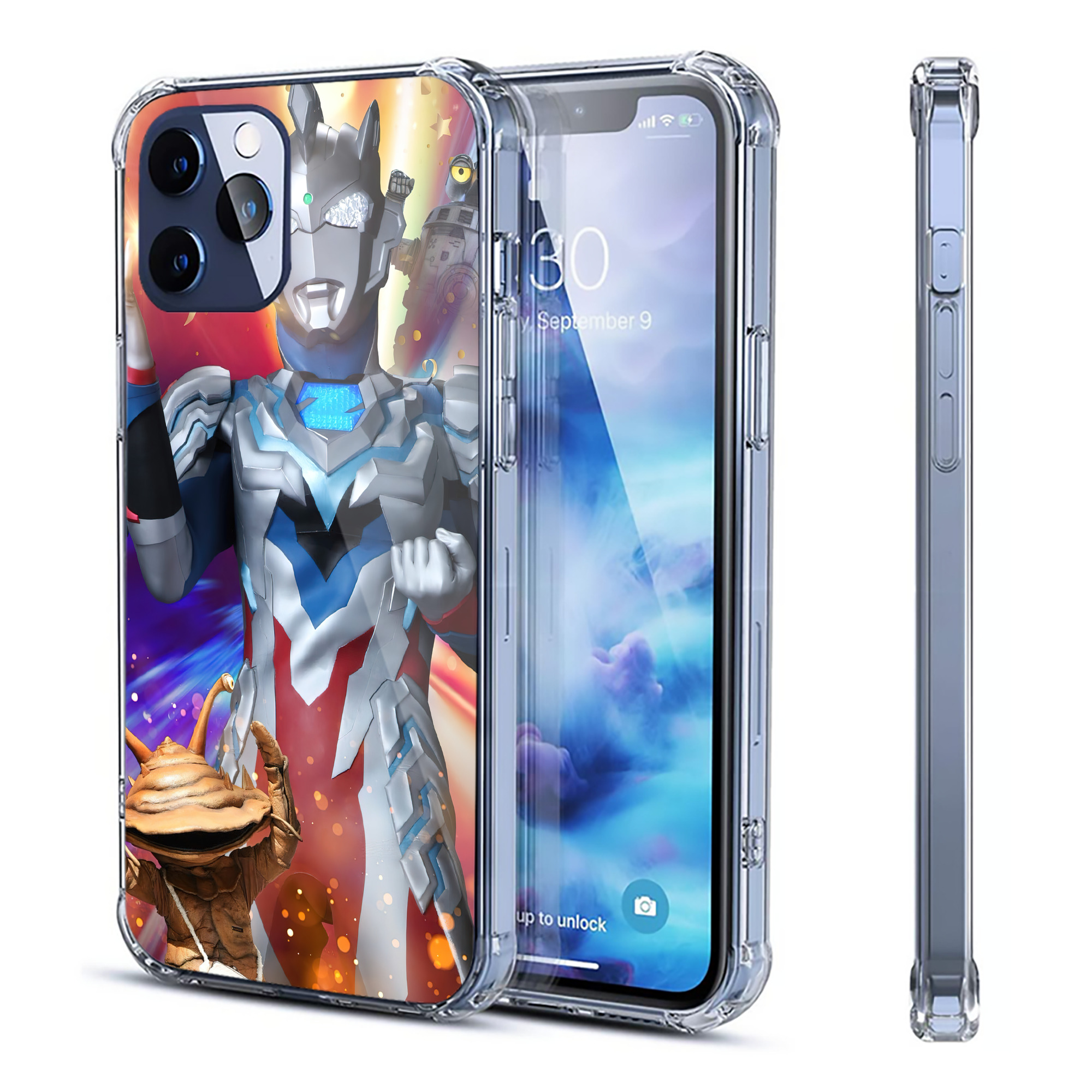 （画像用） ウルトラマン Ultraman 【iPhone 12シリーズ対応】透明スマホケース（クリアソフトケース）